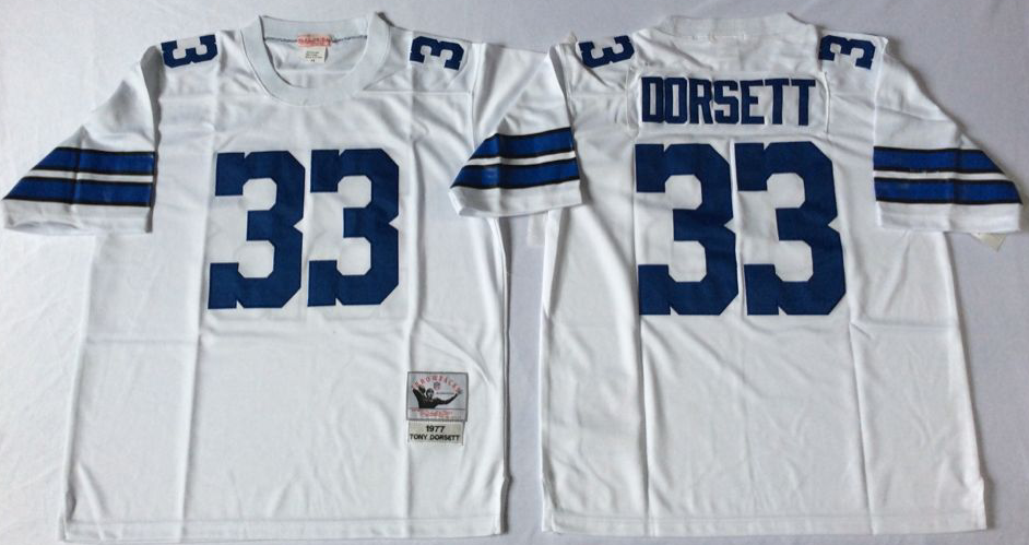 Men NFL Dallas Cowboys #33 Dorsett white Mitchell Ness jerseys->dallas cowboys->NFL Jersey